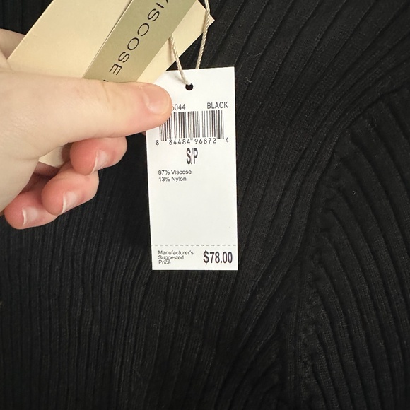 NWT Elie Saab ribbed black turtle neck sweater women's small (006) - Picture 3 of 7